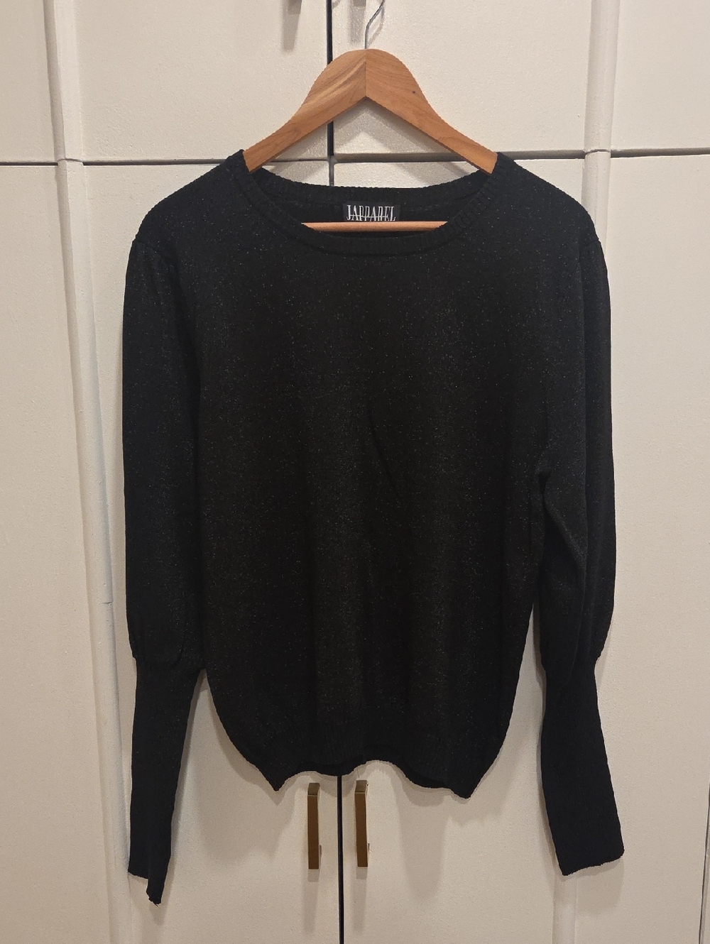 Japparel Black Lurex Shimmery Crewneck Sweater